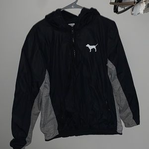 XS-S black/grey rain jacket — PINK